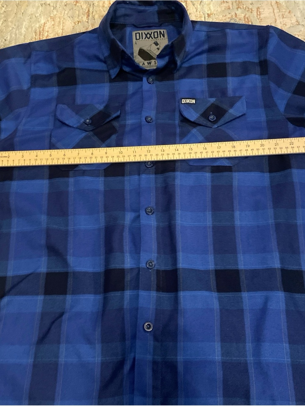 Dixxon Dawson Men's Plaid Flannel Button-Up Shirt Blue Black Long Sleeve L - Picture 6 of 13